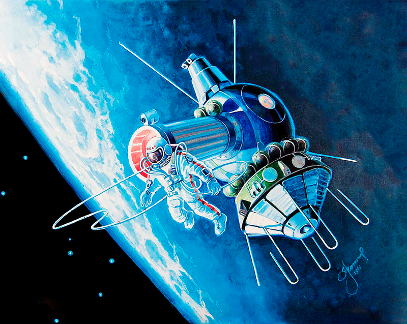 Illustration for article titled The First Spacewalker Created The Best SovietĀ CosmicĀ Landscapes